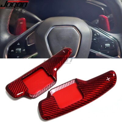 Red Carbon Paddle Shift Cover For Corvette C8 Stingray Coupe Z06 Z51 E-Ray 20-24