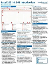 Excel 2021 & 365 Training Guide Quick Reference Card Cheat Sheet Instructions