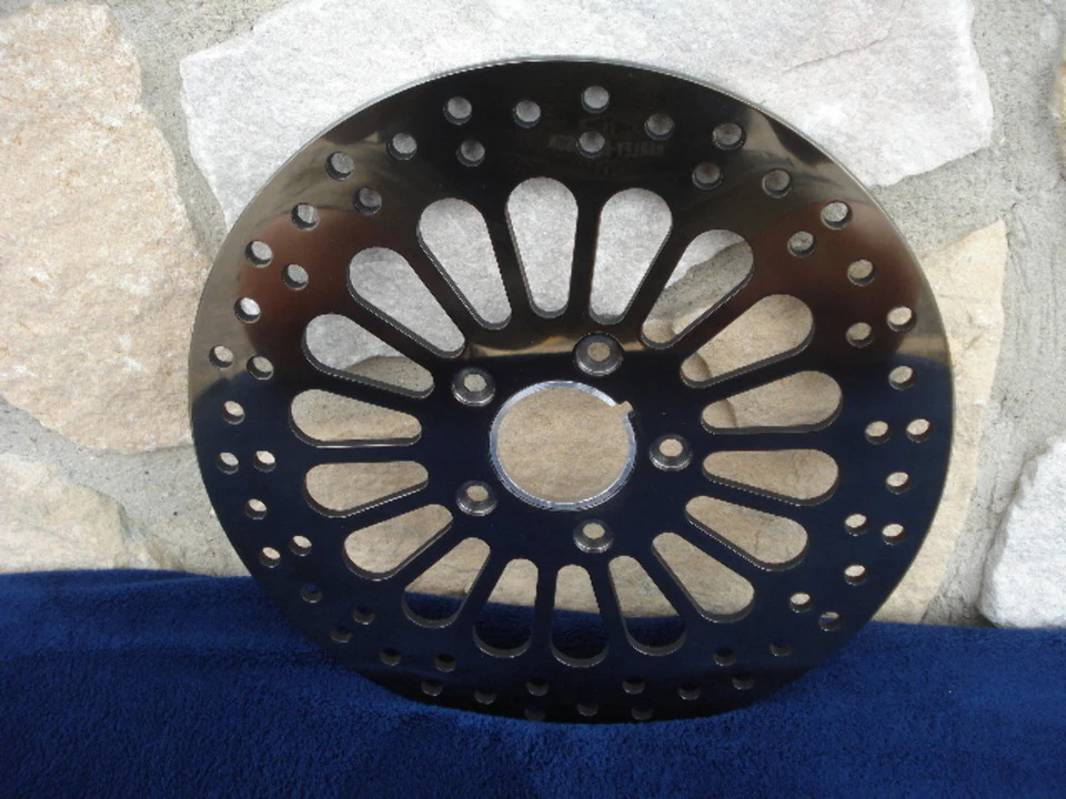 KCINT BLACK 11.8" SUPER SPOKE REAR BRAKE ROTOR W/BOLTS HARLEY TOURING 2008-19 - Image 2 of 3