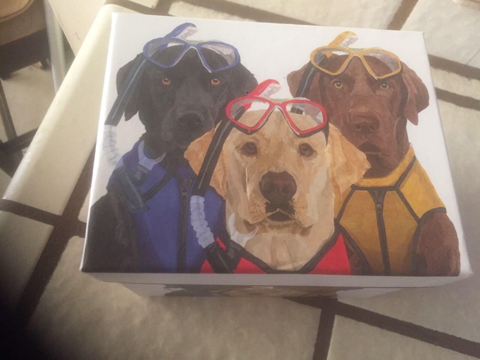 PPD Two Can Art Three Dogs w/ Snorkels Mug Labradors Bone China