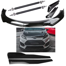 Front Bumper Lip Splitter Spoiler Body Kit Side Skirt For Ford Fiesta Glossy