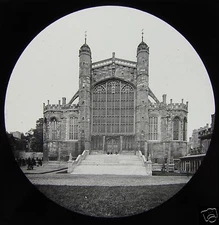Glass Magic Lantern Slide ST GEORGES CHAPEL WINDSOR CASTLE C1890 ENGLAND 