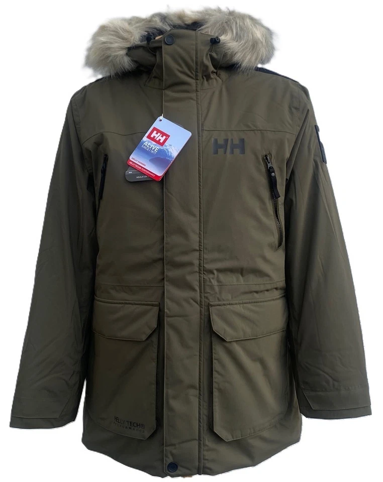 Men's Helly Hansen Reine Insulated Parka GREEN $350, Size: XL - Image 3 of 4
