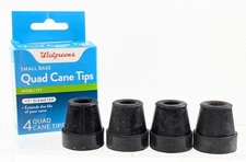 DMI Durable Replacement Quad Cane Tips, Extra Stability, No-Slip Grip, 1/2 Inch