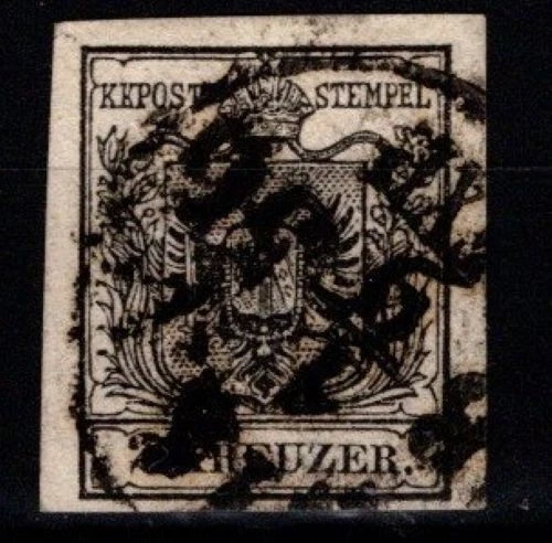 AUSTRIA 1850: 2 Kr (Mi 2) cancelled "Wien" (Mi 110 USD)