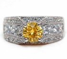 4CT Heat Treated Yellow Topaz 925 Solid Sterling Silver Ring Jewelry Sz 9 NF1-7 — photo 1