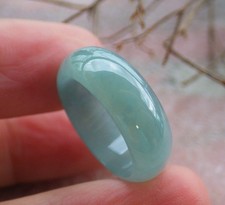 Video Certified Icy Green Natural A JADE Jadeite Circle RING USA. 6.25    206516