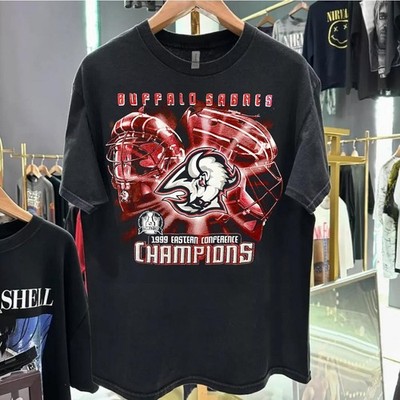 90s Buffalo Sabres 1999 Eastern Conference Black T shirt Graphic tee HN5713