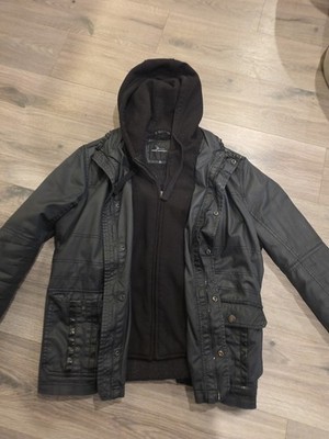 Mark Anthony Men's Winter Jacket Coat Size Medium Black Full Zip Hooded Quilted