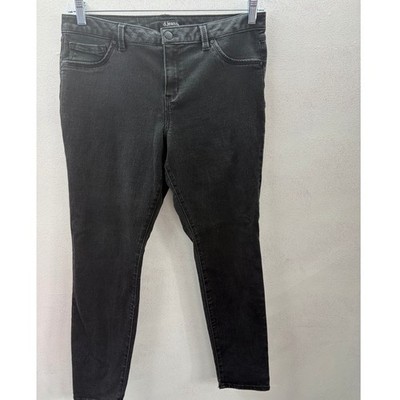 D.Jeans Womens Size 14 Black Skinny Jeans Stretch Denim Faded Wash Pants