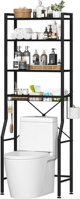 Over The Toilet Storage Rack 4-Tier w/Paper Holder&3 Hooks&Basket,Space Saver