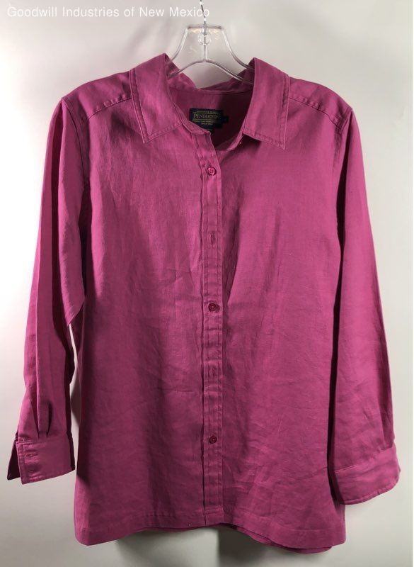 Pendleton Womens Violet Linen Button Front Long S… - image 1