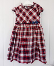 Baby Girl Red & Navy Checked Cap Sleeve Dress - Monsoon (2-3 years)