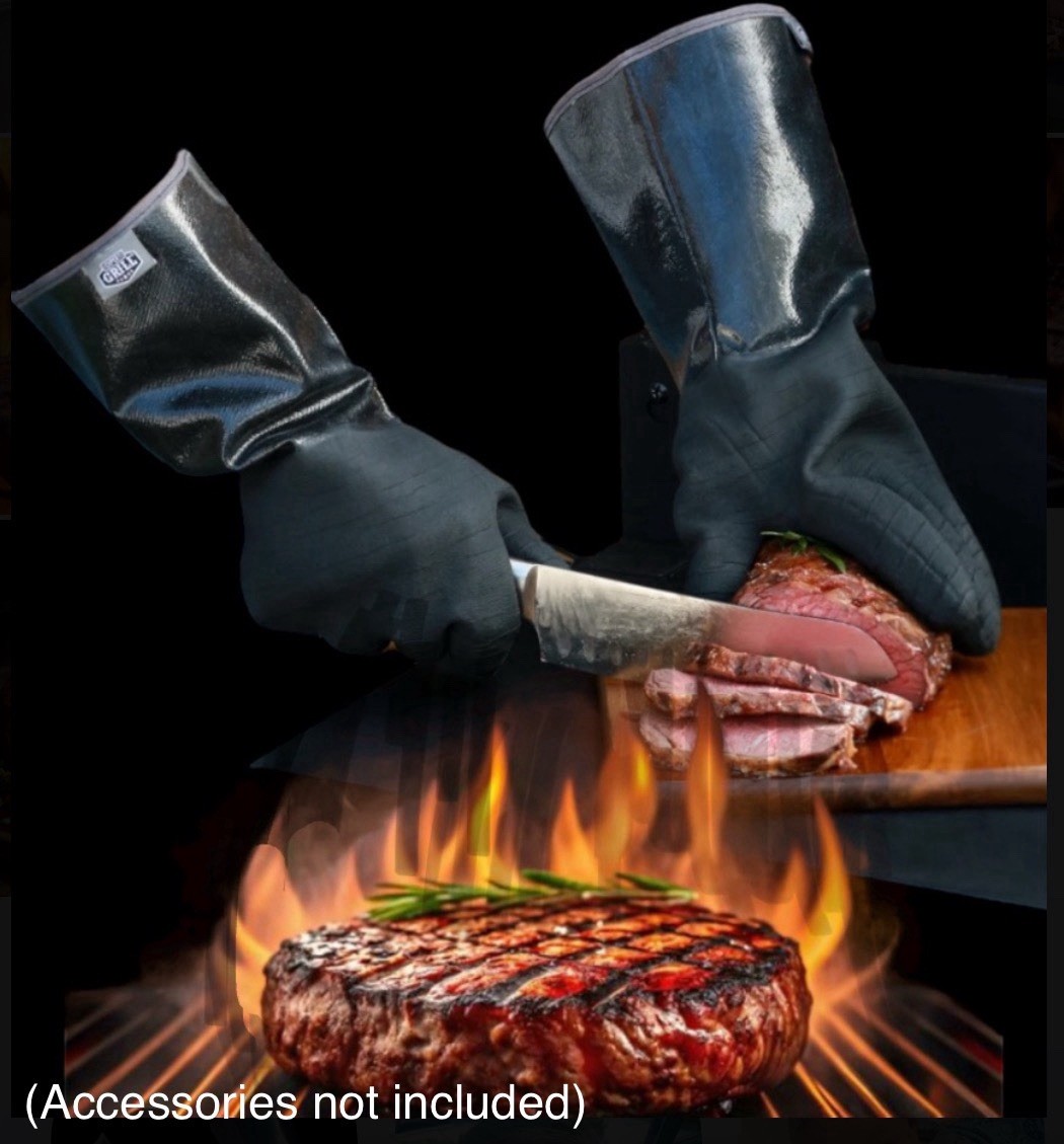 1 Pair Heat Resistant Insulated Grilling Gloves 250°C/482°F Protect Hands/wrists
