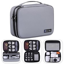 Electronics Organizer Travel Case,Cord Organizer Travel, Double-Layer Cable O...