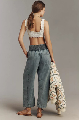 #ad Anthropologie Reese 100% Cotton Barrel Leg Pull On Pants $47.00