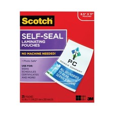 Scotch LS85425G 9" x 11.5" 9.5 mil. Laminating Pouches - Gloss Clear 25/PK New