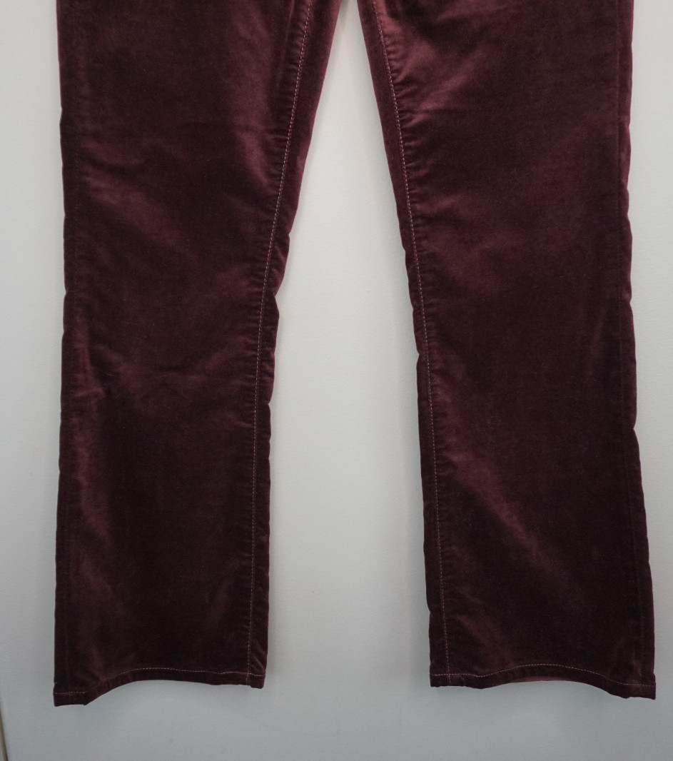 AG Women Pants Farrah Boot Crop Velvet Mid Rise Pants in Pinot Noir size 27 thumbnail 6
