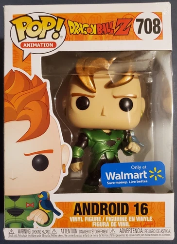 Funko Pop Android 16 #708 Dragon Ball Z Walmart Exclusive w/Protector