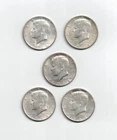 FIVE KENNEDY HALF DOLLARS  1964-P,  1964-D, 1964-D, 1964-D, 1964-D