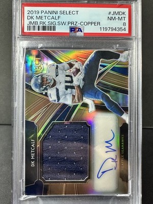 2019 Select DK Metcalf RC Copper Prizm RPA /25 PSA 8 JERSEY # 14/25 Seahawks