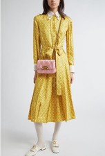 Valentino Toute La Vie Logo Silk Belted Shirtdress NWT Sz 42 US 6 $6400