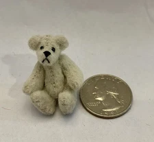 Vintage Miniature/Micro  Artist Made Fully Jointed Teddy Bear  Gray  1 1/2”