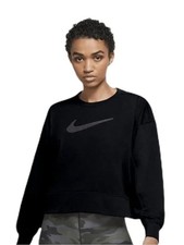 Nike Black Women's Oversized Crewneck Sweatshirt with Swoosh