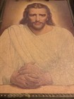 Vintage 1940-1950 Ornate Brass Framed Portrait Of Jesus With Light — photo 10