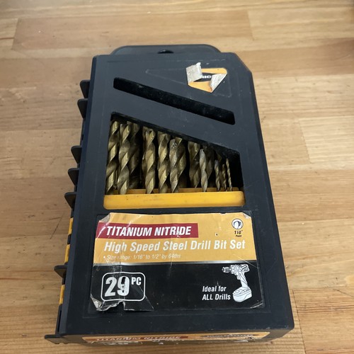 Warrior 23 Pc Titanium Nitride High Speed Steel Drill Bit Set 1/16 to 1/2