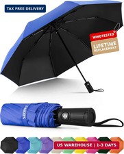 Seniny Windproof Travel Umbrella, Automatic Umbrellas for Rain, Portable Compa
