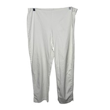 Eileen Fisher Women  s White Organic Cotton Stretch Pull-On Pants Sz S Minimalist