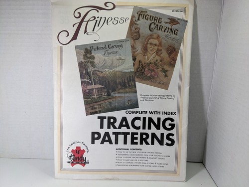 Vintage Tandy Finesse Tracing Patterns #61952 Leather Carved Scenes SEALED