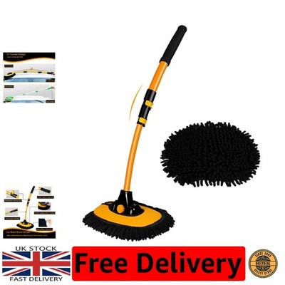 15° Curved Car Cleaning Brush with 43'' Telescopic Aluminum Handle - Scratch-Free