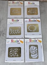 Sizzix Simple Impressions Embossing Folders Brass Stencil Lot of 6 Assorted
