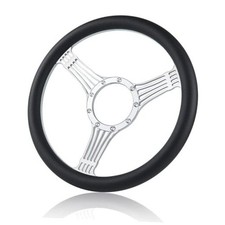 9 Bolt Disc Steering Wheel, 14"" Leather billet steering wheel, fits JLL-901LQ