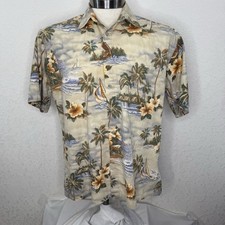 Pierre Cardin Hawaiian Camp Shirt Men's L Cotton Floral Short Sleeve Button Up