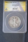 1919-D  ANACS Certified  VG  10  Walking Liberty Half Dollar