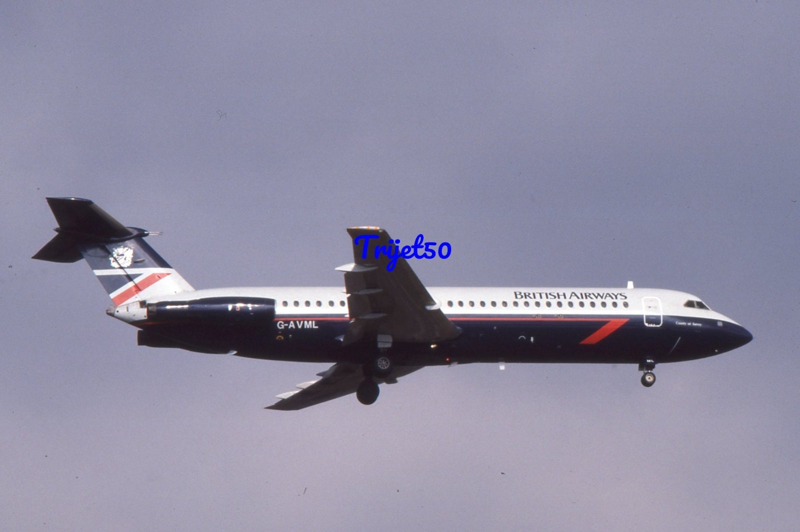 35mm Airliner Slide BAC 1-11 G-AVML British Airways