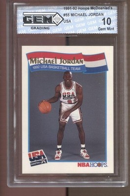 1991-92 Michael Jordan Hoops McDoanld's USA #55 Gem Mint 10 Bulls GOAT MVP HOF