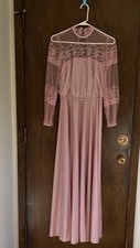 Vintage JCPenney Blush Long Sleeve Lace slip Dress