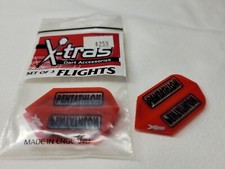 Dart World Pentathlon THICKEST X180 RED SLIM Dart Flights 1 set of 3 NEW STOCK