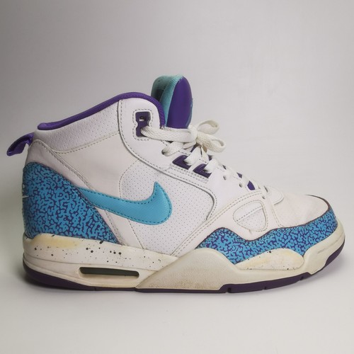 ~ Nike AIR Flight 2013 Mid Trainers Poison Dart Frog Blue Purple ~ UK Size 8.5 ~ - Picture 10 of 18