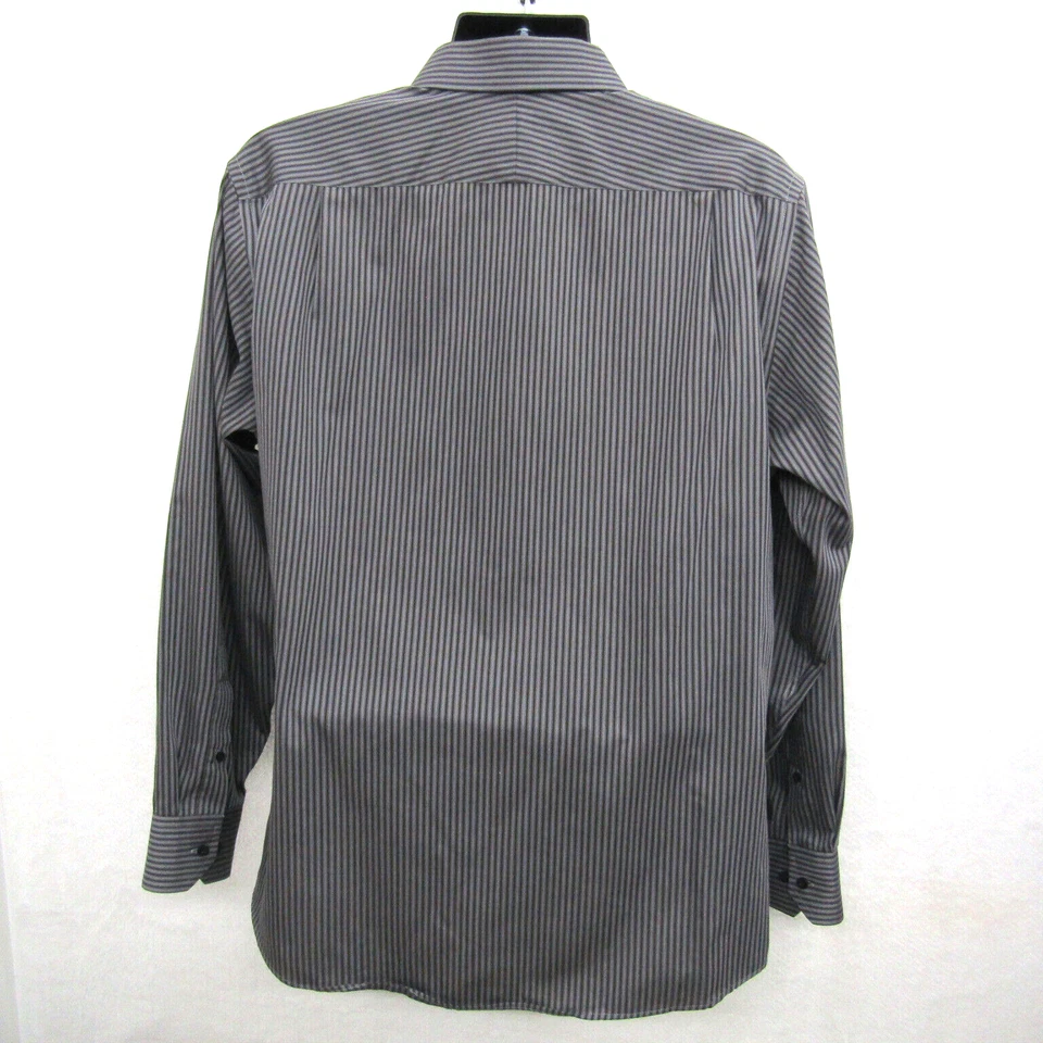 Structured Shirt Mens Large Blue Black Stripe Long Sleeve - Image 4 of 4