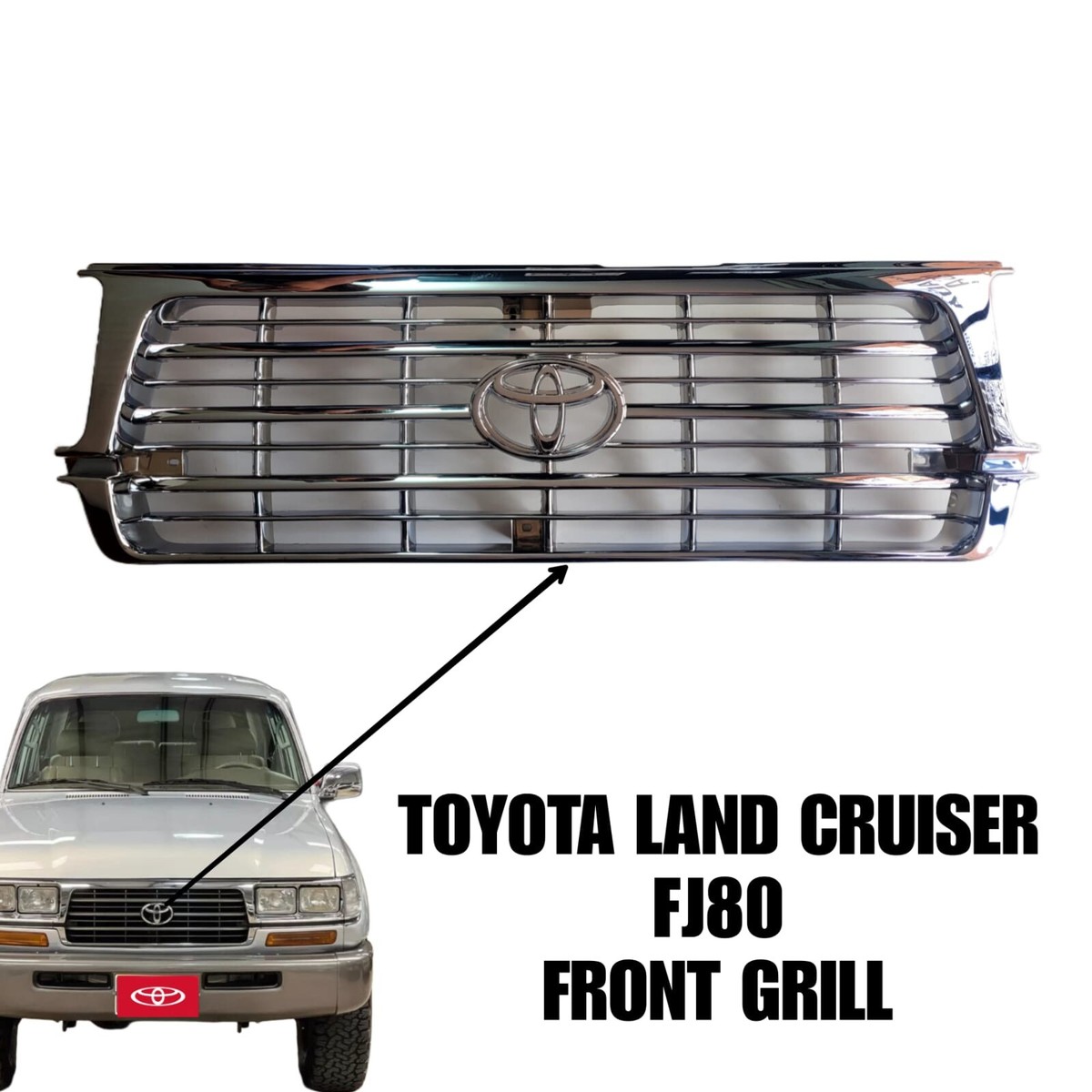 Toyota Land Cruiser FJ80 Front Grill For | Gray | 1 Piece
