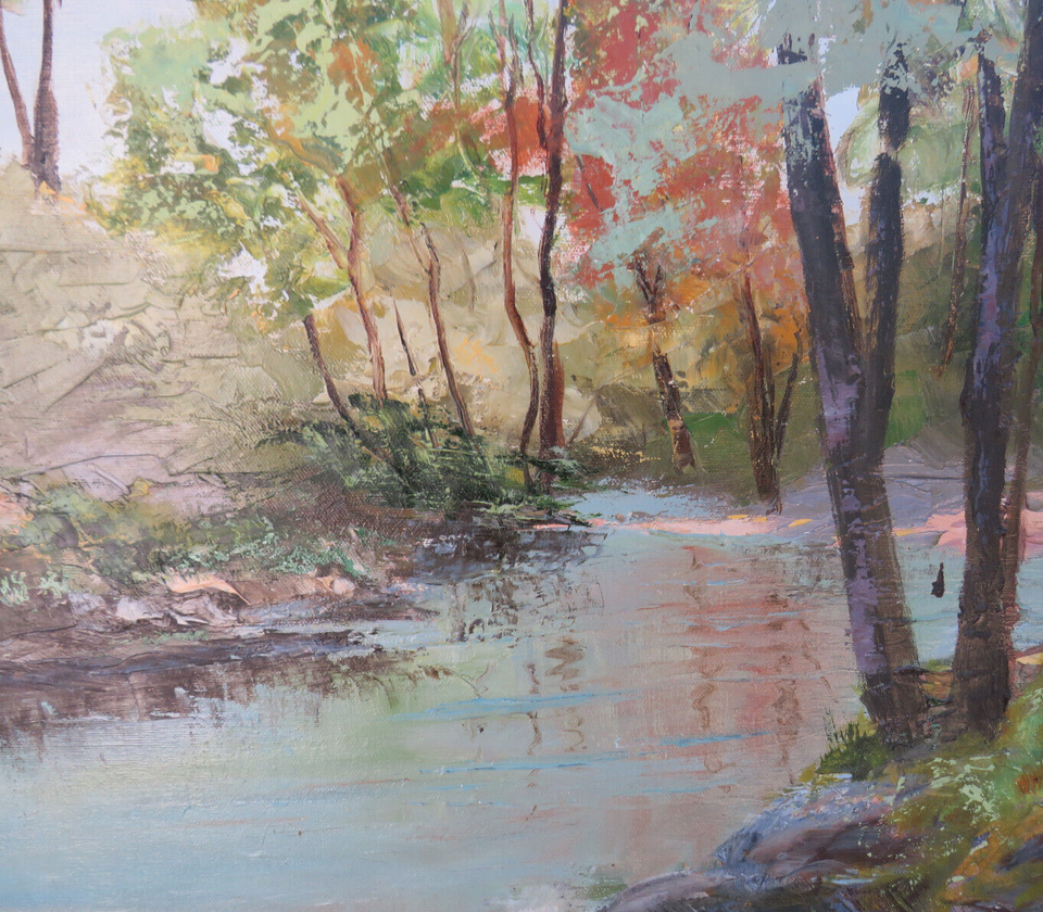 OIL ON CANVAS PAINTINGS OF WHITE RIVER IN ARIZONA BY JESSIE SUTHERLAND