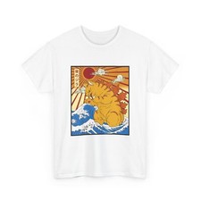 Catzilla Cat T-shirt, Japanese Anime Kawaii Funny Graphic Men T-Shirt