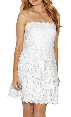 Laundry ~ White Cotton Scalloped Eyelet Lace A-Line Party Dress 4 NEW $185  | eBay