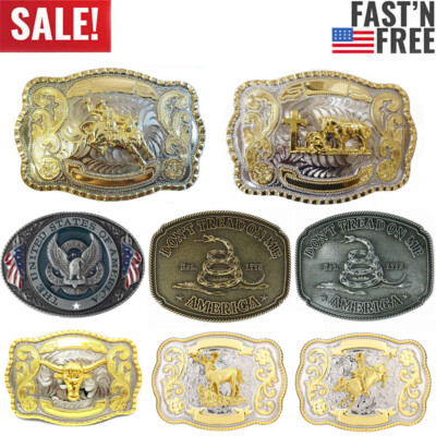 Fibbia Cintura Western Con Iniziali - Stile Cowboy Per Uomo - Foto 3