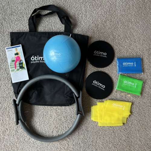 New O'timo Pilates Fitness Kit Portable Gym Home Workout with Resistance Bands + - Afbeelding 1 van 12